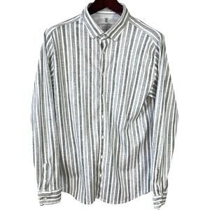 DeSoto Europe Stretch Jersey Button Up Shirt Mens XL Cotton Long Sleeve Soft